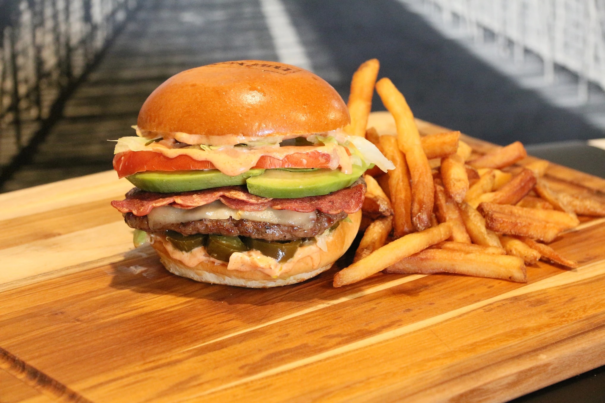 Delicious burger from Extra Napkin